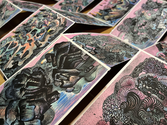 Jianfeng Pan, Unlimited (Detail), 2018 bis 2020, Chinesische Tusche, chinesische Mineralfarben, Xuan-Papier, Karton, 20 zusammengefügte Blätter als Faltbuch montiert, Gesamtmaße 45x1360 cm (Foto: Jianfeng Pan)